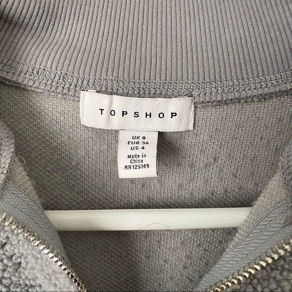 Topshop Nordstrom 1/4 quarter zip fuzzy Sherpa pullover sweatshirt - Picture 3 of 4